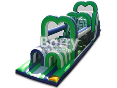 Green inflatable assault course obstacles,good quality inflatable obstacle course on sale BY-OC-058